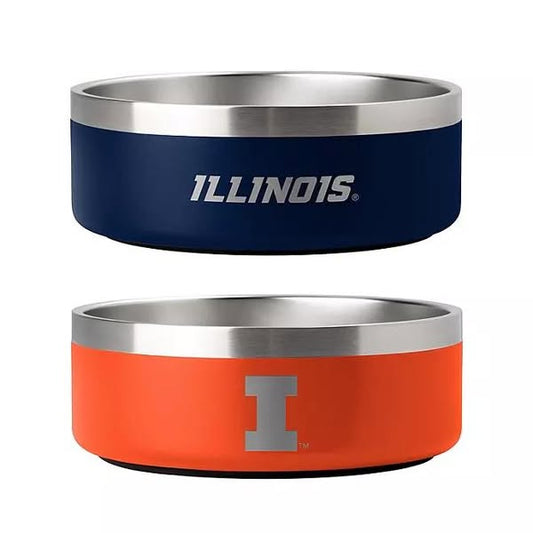 NCAA 2 pk. Stainless Steel Dog Bowls -Illinois Fighting Illini