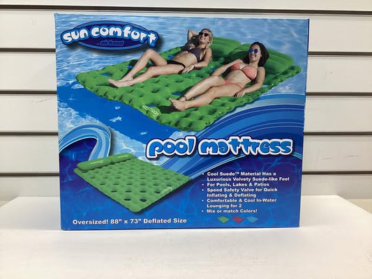 Airhead SUN COMFORT COOL SUEDE Double Pool Mattress, Lime