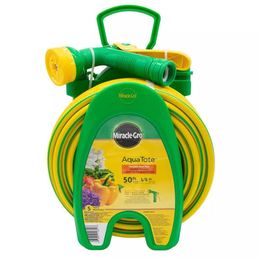 Miracle-Gro Aqua Tote Mini Hose Reel with Nozzle