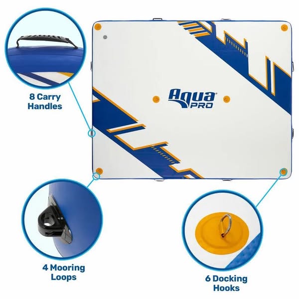 Aqua Pro APR20924 Inflatable Dock with Pump & Backpack - 10 ft. x 8 ft.