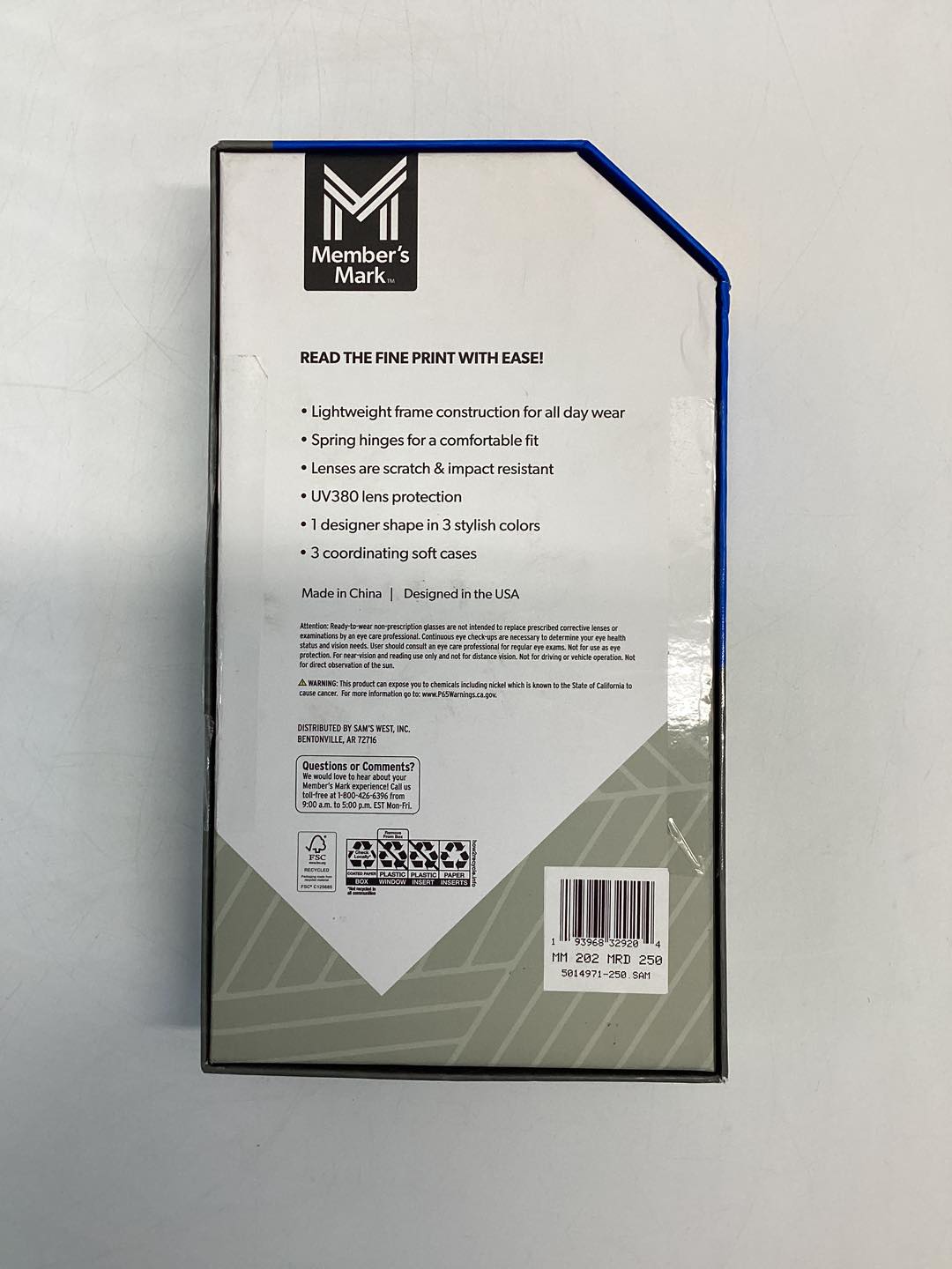 Member's Mark Rectangular Reading Glasses
