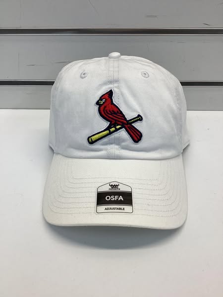 MLB St. Louis Cardinals White Clean Up Hat: Adjustable Cotton Baseball Cap