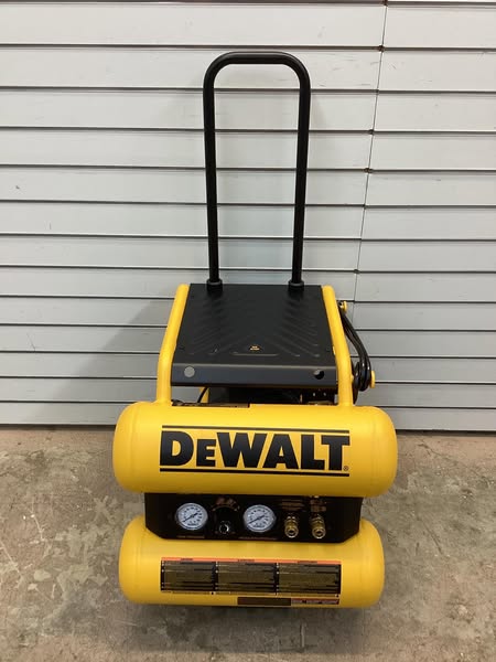 DEWALT 4 Gal. 1.1 HP Continuous Electric Wheeled Dolly-Style Air Compressor with Panel