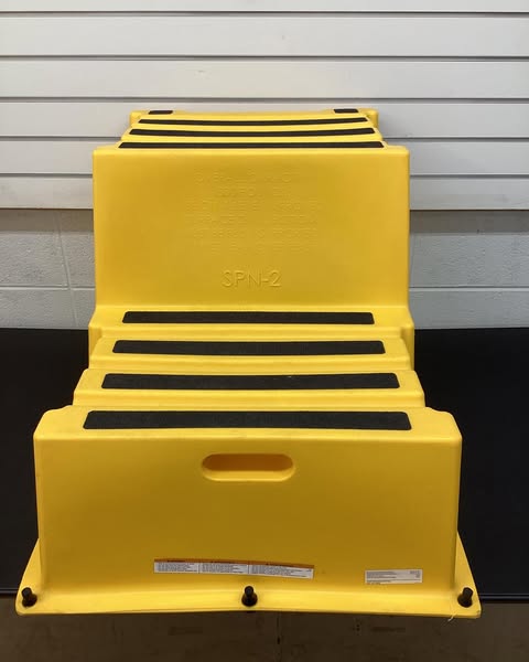 VESTIL 2 Steps Step Stool, 20.5 Overall Height, Polyethylene, Yellow