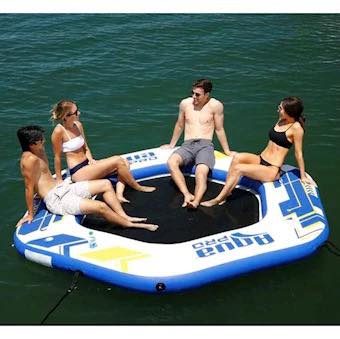 Aqua Leisure Hex Dock Inflatable Island with Pump & Backpack – 10 ft. Diameter