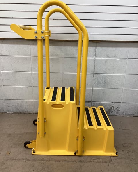 VESTIL 2 Steps, 53" Overall Height, Polyethylene, Yellow