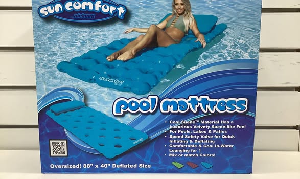 AIRHEAD SUN COMFORT COOL SUEDE Pool Mattress. Sapphire