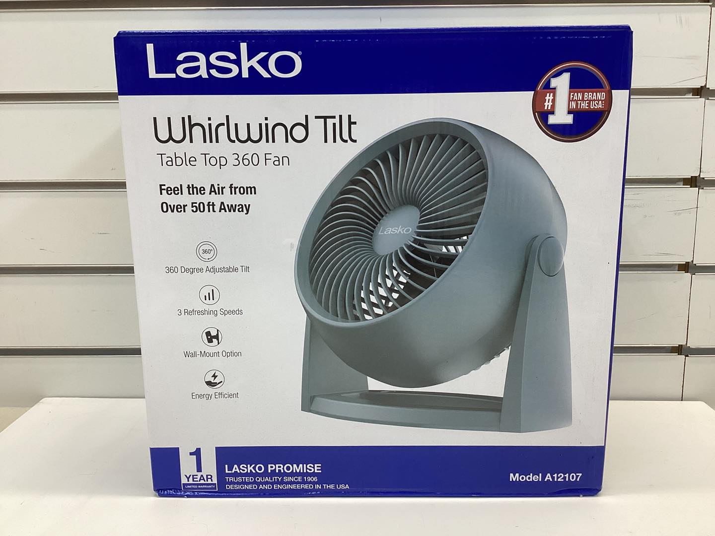 Lasko Whirlwind Tilt 12" Table Fan with Wall-Mount Option