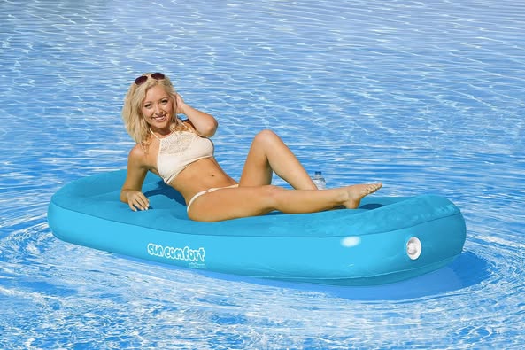 AIRHEAD Sun Comfort Cool Suede Pool Lounge - Sapphire