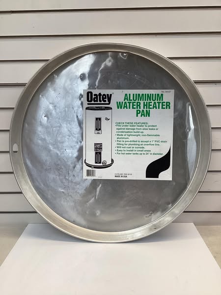 Oatey 24" Aluminum Water Heater Pan With Hole / Without Adapter