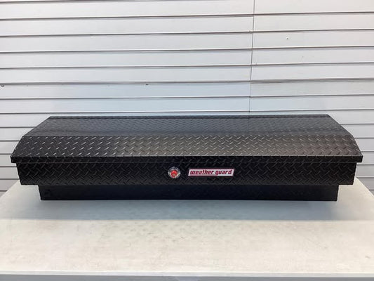 Weather Guard 56 in. Gloss Black Aluminum Lo- Side Truck Tool Box