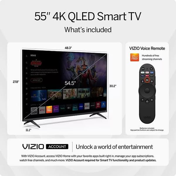 VIZIO 55" Class Quantum Series 4K QLED Smart TV
