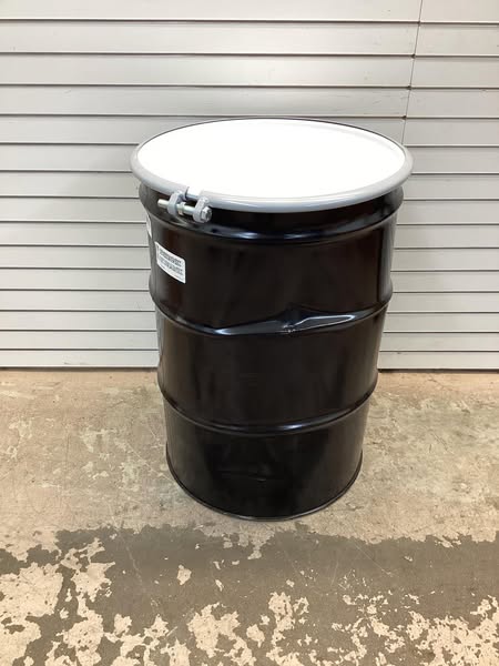 Skolnik 55 gal. Black Steel Open Head Transport Drum