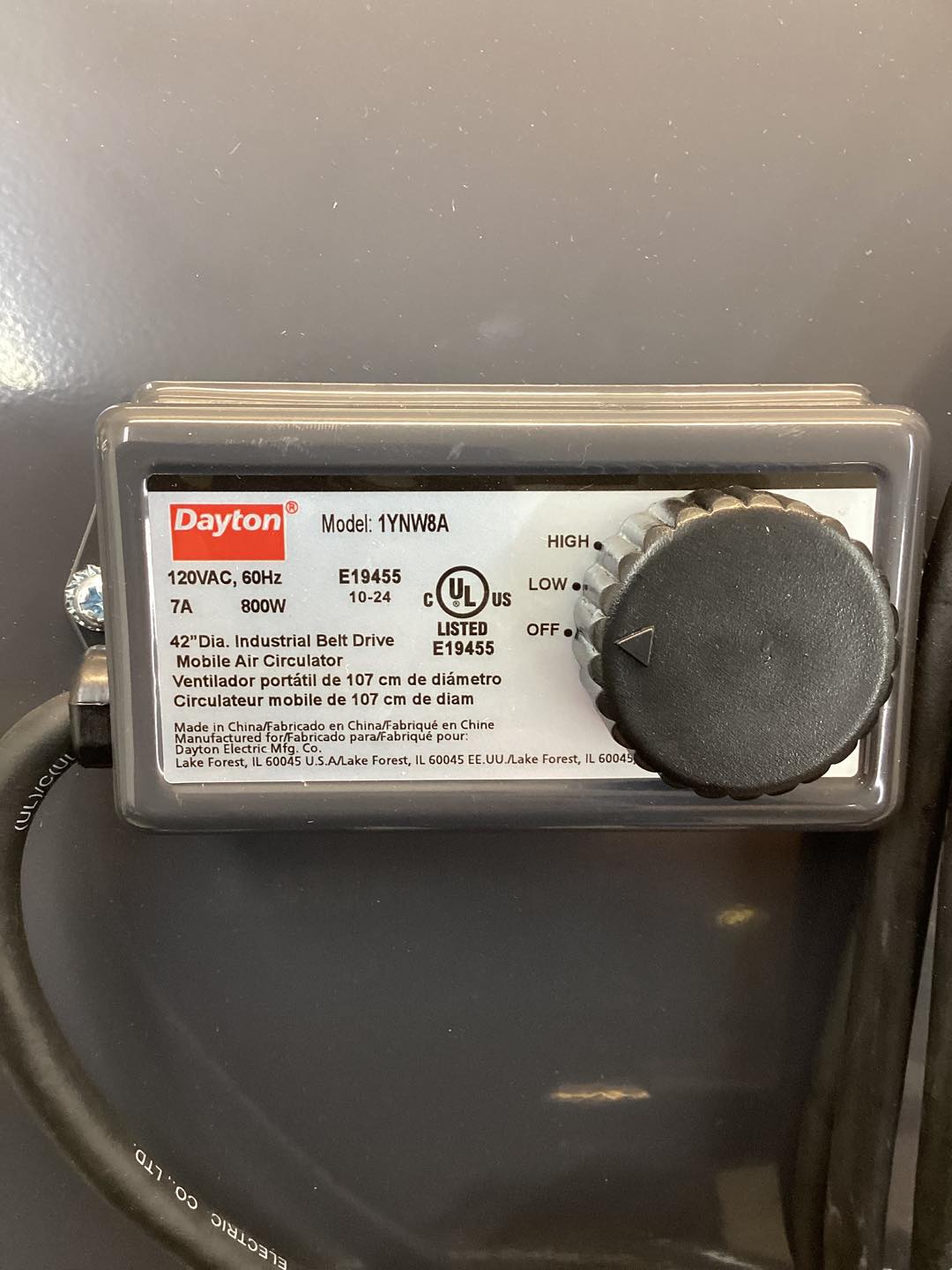 DAYTON 42 in Belt Drive Industrial Fan