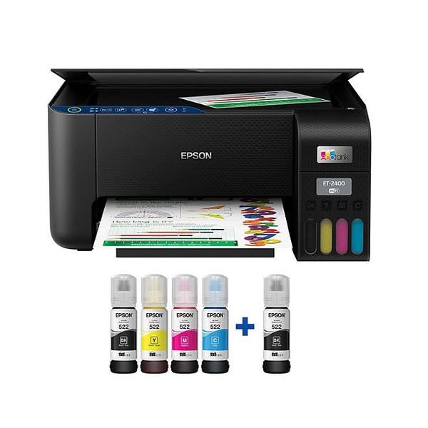 Epson EcoTank ET-2400 Special Edition All-in-One Inkjet Printer, 1 Bonus Black Ink Bottle