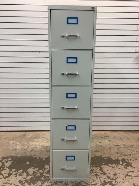 Hirsh 26.5 in. D 5-Drawer Putty Metal Letter Width 15 in. W Vertical File Cabinet, Commercial Grade