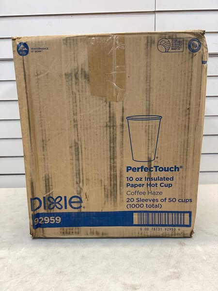 DIXIE Disposable Hot cup 10 oz. White, Paper, Pk1000