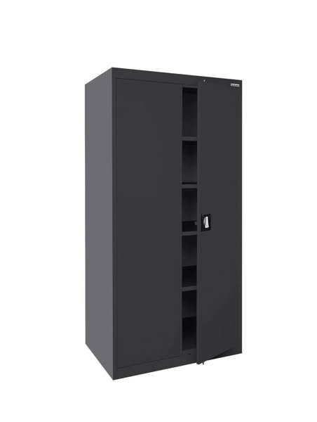 Sandusky Lee 20-Gauge 4-Shelf Welded Steel Freestanding Garage Storage Cabinet, Black