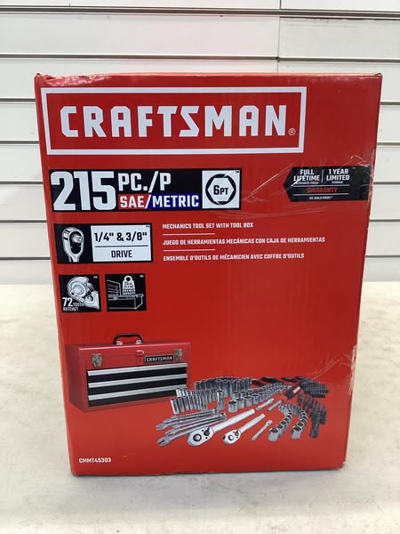 CRAFTSMAN 215 -Piece Standard (SAE) and Metric Mechanics Tool Set with Hard Case