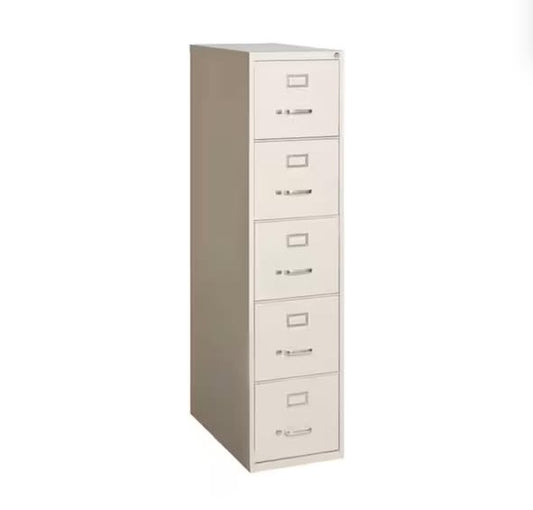 Hirsh 26.5 in. D 5-Drawer Putty Metal Letter Width 15 in. W Vertical File Cabinet, Commercial Grade