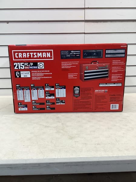 CRAFTSMAN 215 -Piece Standard (SAE) and Metric Mechanics Tool Set with Hard Case