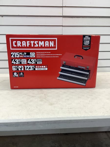 CRAFTSMAN 215 -Piece Standard (SAE) and Metric Mechanics Tool Set with Hard Case