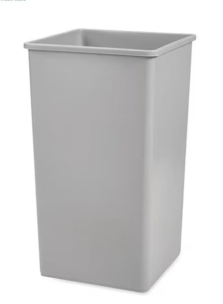 RUBBERMAID COMMERCIAL 50 gal Square Trash Can, 19 1/2 in Dia, Open Top
