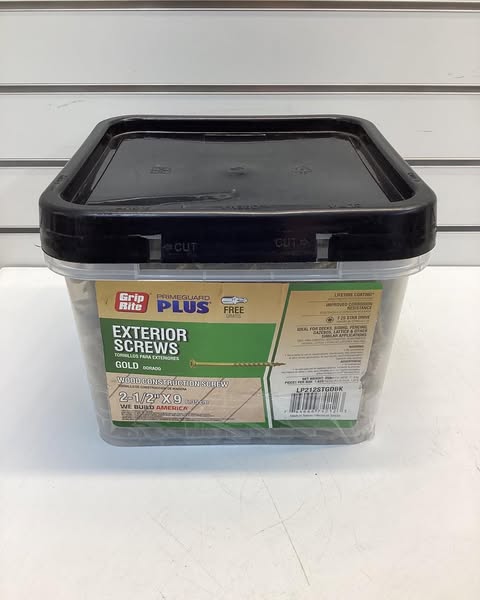 Grip-Rite PrimeGuard Plus No. 9 wire X 2-1/2 in. L Gold Star Flat Head Deck Screws 25 lb