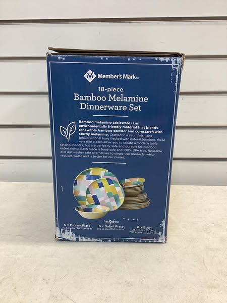 Member's Mark 18-Piece Bamboo Melamine Dinnerware Set