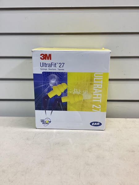 3M Ear Plugs: Flanged, 27 dB NRR, Gen Purpose, Corded, Reusable, Push-In, M Earplug Size, 100 PK
