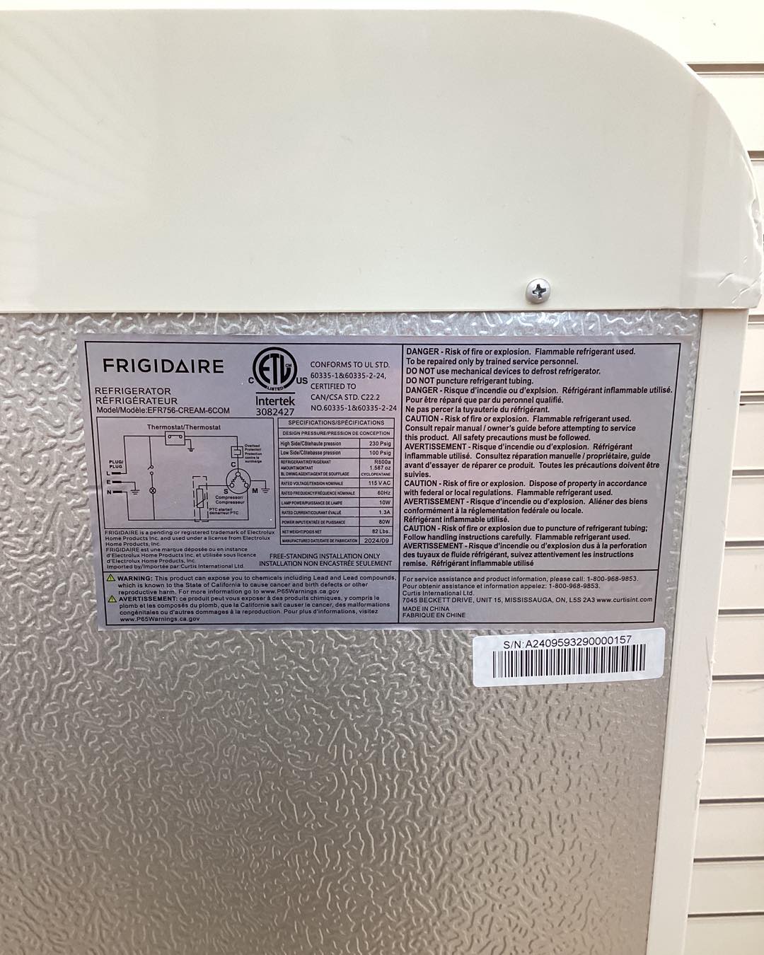 Frigidaire 7.5 cu. ft. Mini Fridge in Cream with Rounded Corners and Top Freezer