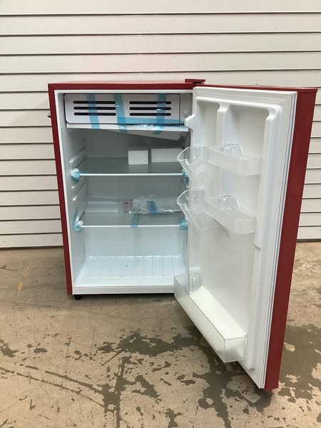 Frigidaire 4.5cu. ft. Mini Refrigerator in Retro Style Bar Fridge with Side Bottle Opener in Merlot Red Color
