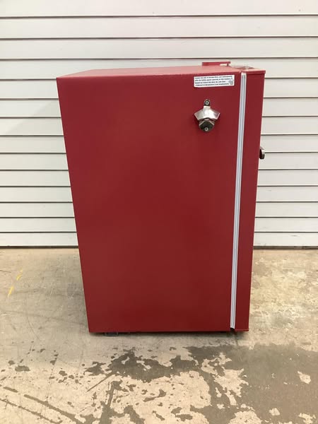 Frigidaire 4.5cu. ft. Mini Refrigerator in Retro Style Bar Fridge with Side Bottle Opener in Merlot Red Color