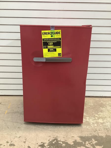 Frigidaire 4.5cu. ft. Mini Refrigerator in Retro Style Bar Fridge with Side Bottle Opener in Merlot Red Color