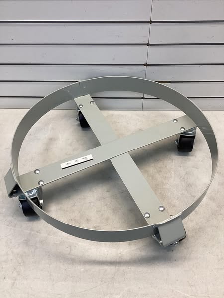 Drum Dolly: 1,000 lb Load Capacity, For 55 gal Container Capacity, Round, (4) Swivel Wheels