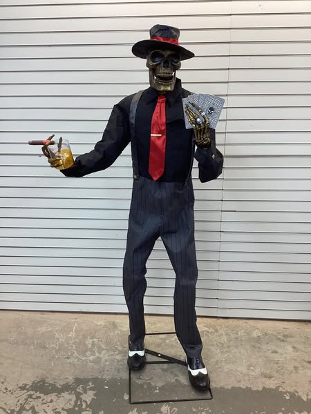 Home Accents Holiday 6.5 ft. Grave & Bones Animated LED Jack of Spades