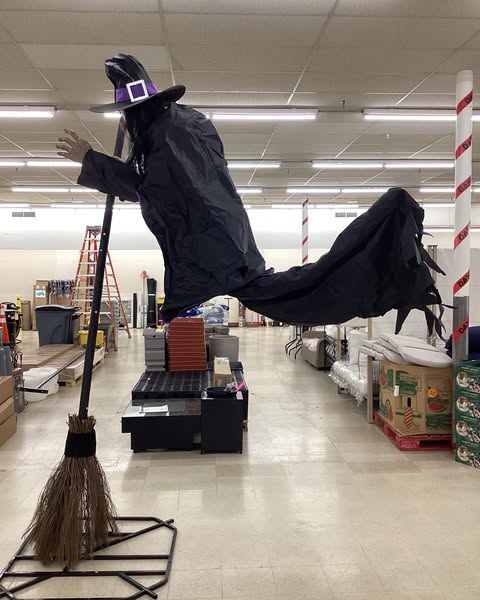 12 ft. Giant-Sized Animated LED Hovering Witch