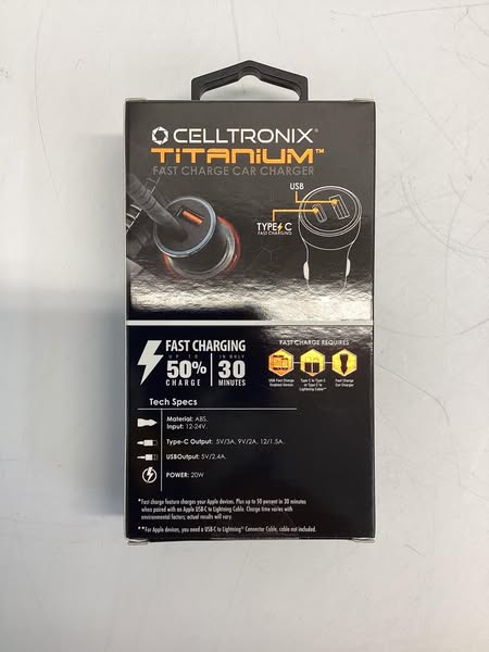 Celltronix Titanium 20W Dual Port Fast Charge Car Charger