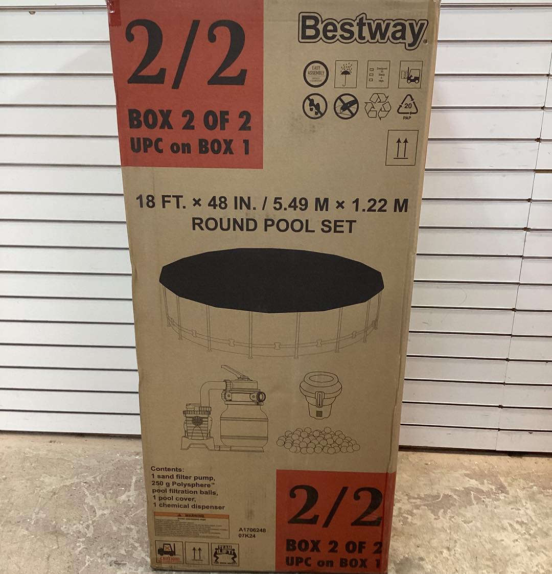 Bestway Power Steel 18’ x 48” Round Above Ground Pool Set