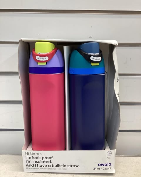 Owala FreeSip Insulated Stainless Steel Water Bottles with Straw for Sports and Travel, BPA-Free, 24-oz