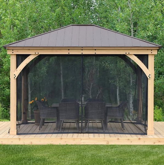 Yardistry Meridian Gazebo Mesh Kit 12’ x 14’