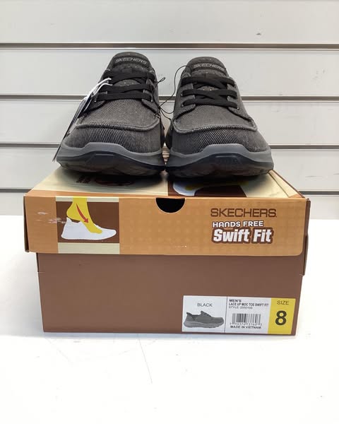 Skechers Men's Hands Free Swift Fit Canvas Sneaker Size 8 Color Black