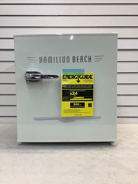 Hamilton Beach 19.69 in. Wide 1.6 cu. ft. Retro Mini Refrigerator in Off-White (Cream)