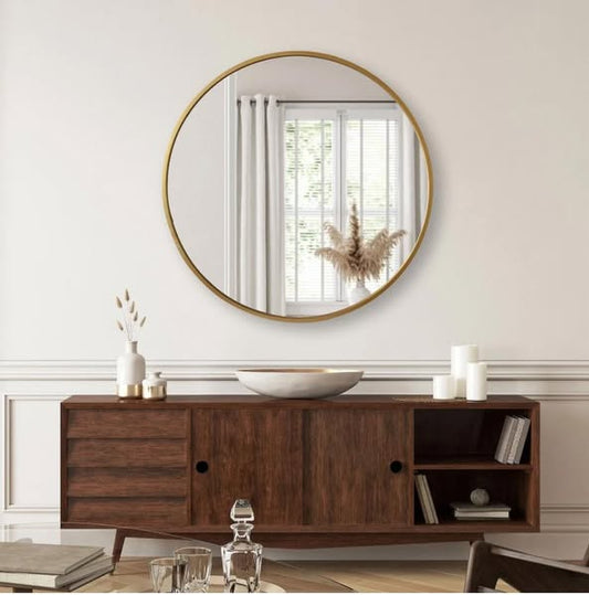 Jill Zarin 36" Elegant Round Metal Wall Mirror
