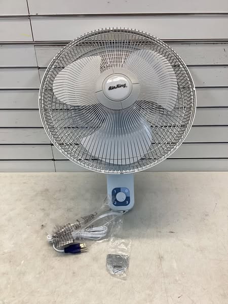 AIR KING Wall Mount Fan: 16 in Blade Dia, Oscillating, 3 Speeds