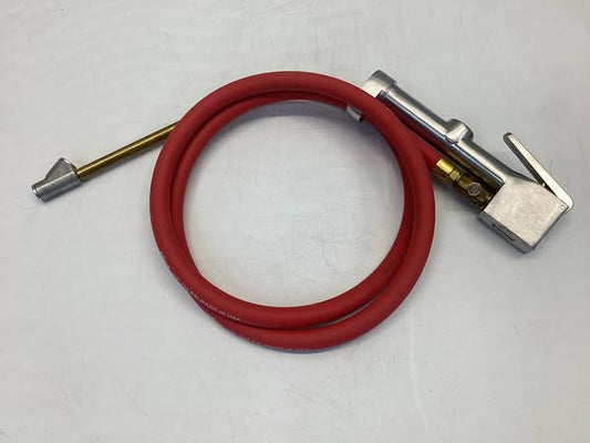 Milton Tire Inflator Gauge with Dual-Head Straight Foot Air Chuck 5 Foot Air Hose 10-160 PSI