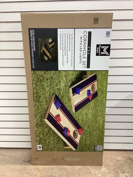 Member's Mark Official Size 2' x 4' Cornhole Board Set with LED Lights