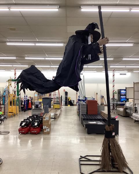12 ft. Giant-Sized Animated LED Hovering Witch