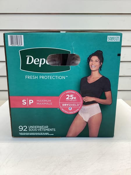 Depend Fresh Protection Adult Incontinence Underwear for Women, Small - Blush, 92 ct.