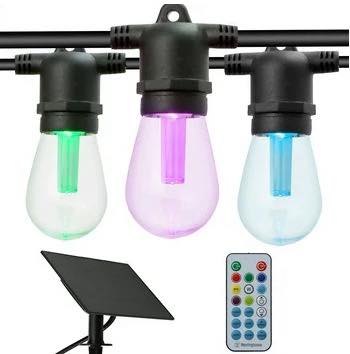 Westinghouse 36' Solar Powered LED Color Changing String Light Set, 15 Bulbs with Remote Control
